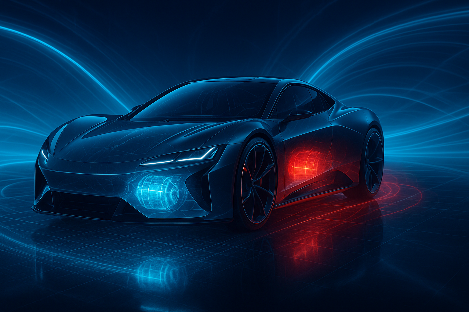 Electric vehicle motor concept illustrating precision motor stator and rotor applications